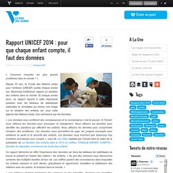 Rapport UNICEF 2014 : pour que chaque enfant compte, il faut des données
