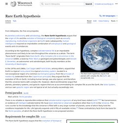 Rare Earth hypothesis