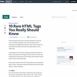 10 Rare HTML Tags You Really Should Know - Nettuts+