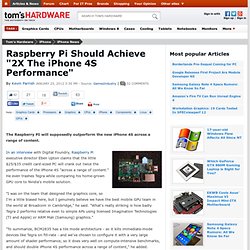 Raspberry Pi Should Achieve "2X The iPhone 4S Performance"