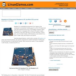 Raspberry Pi becomes Raspberry PC via Mini-ITX carrier ·  LinuxGizmos.com