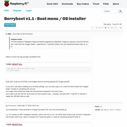 Berryboot v1.1 - Boot menu / OS installer