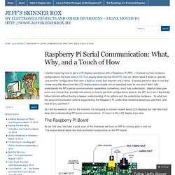 Raspberry Pi Serial Communication: What, Why, and a Touch of How « Jeff's Skinner Box