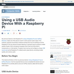 Using a USB Audio Device With a Raspberry Pi - Tuts+ Computer Skills Article
