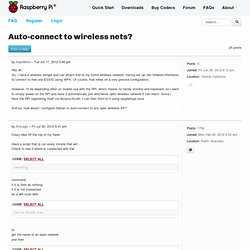 Auto-connect to wireless nets?