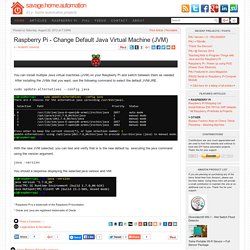 SHA - - - Raspberry Pi - Change Default Java Virtual Machine (JVM)