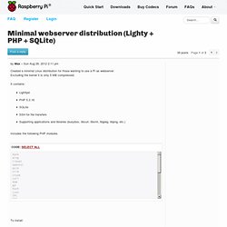 Minimal webserver distribution (Lighty + PHP + SQLite)