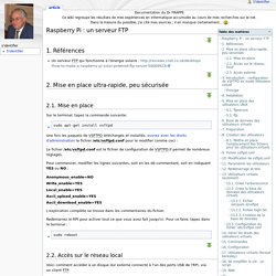 Raspberry Pi : un serveur FTP - Documentation du Dr FRAPPE