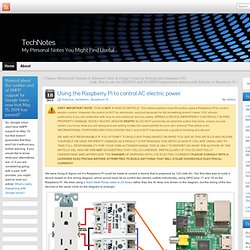 Using the Raspberry Pi to control AC electric power » TechNotes