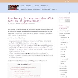 Raspberry Pi : envoyer des SMS sans 3G et gratuitement