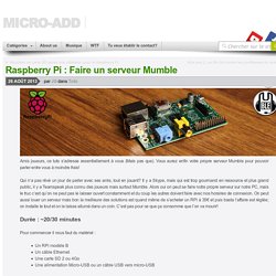 Raspberry Pi : Faire un serveur Mumble - Micro-add