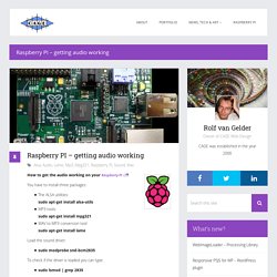 Raspberry PI – getting audio working - CAGE Web Design