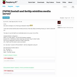[TUTO] Install and SetUp minidlna media server