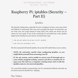 Raspberry Pi: iptables (Security – Part II) : The Unwritten Words
