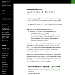 piggott.me.uk » Raspberry Pi-Fi Server