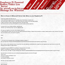 Raspberry Pi Powered Bukkit Server - Pi Minecraft Server How To