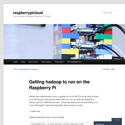 Getting hadoop to run on the Raspberry Pi