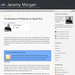 The Raspberry Pi Web Server Speed Test - Jeremy's .NET Blog