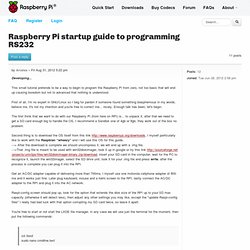 Raspberry Pi startup guide to programming RS232