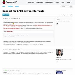 Support for GPIO-driven interrupts