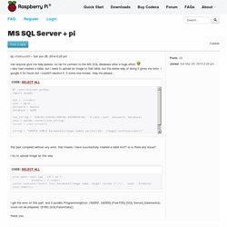 View topic - MS SQL Server + pi