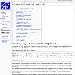 Raspbian VDR Streaming Client - LIRC – VDR Wiki