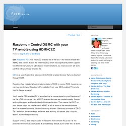 Raspbmc's HDMI-CEC to Control XBMC with your TV remote