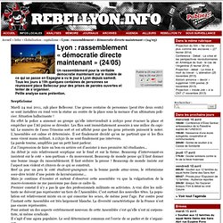 Lyon : rassemblement « démocratie directe maintenant » (24/05)