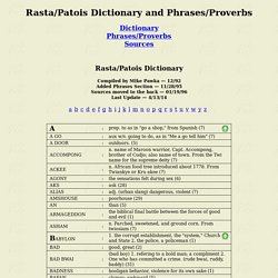 Rasta/Patois Dictionary