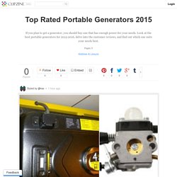 Top Rated Portable Generators 2015