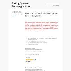 Rating System for Google Sites