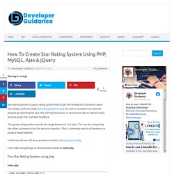 Star Rating System Using PHP, MySQL , Ajax & jQuery
