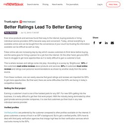 Better Ratings Lead To Better Earning - TrustLogics
