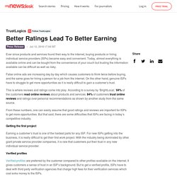 Better Ratings Lead To Better Earning - TrustLogics