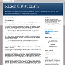 Rationalist Judaism: Being Beeish