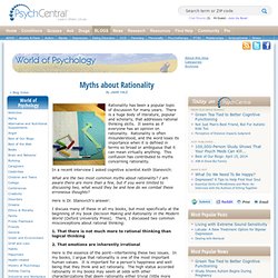 Myths about Rationality on Psych Central
