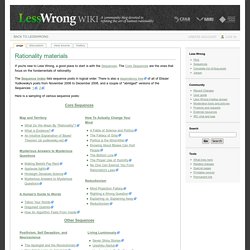 Rationality materials - Lesswrongwiki