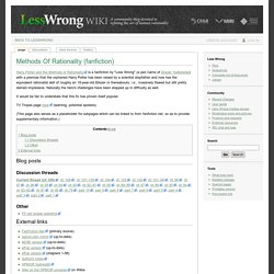 Methods Of Rationality (fanfiction) - Lesswrongwiki
