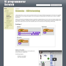 Svenska - Rättstavning - Vi programmerar Scratch