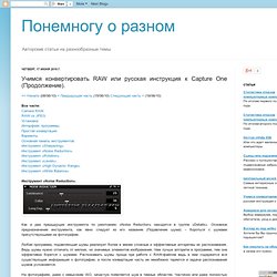 Учимся конвертировать RAW или русская инструкция к Capture One (Продолжение).