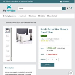 Set of 2 Rayon King Memory Foam Pillow