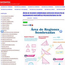 ÁREAS DE REGIONES SOMBREADAS EJERCICIOS RESUELTOS DE RAZONAMIENTO MATEMÁTICO PREUNIVERSITARIO EN PDF