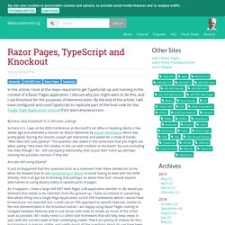 Razor Pages, TypeScript and Knockout