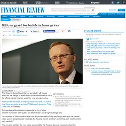 RBA on guard for bubble in home prices
