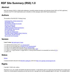 RDF Site Summary (RSS) 1.0