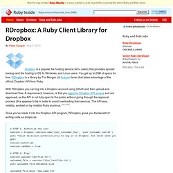 RDropbox: A Ruby Client Library for Dropbox