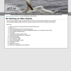 attie.co.uk - Re-flashing an XBee Module