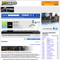 MyCheats: Halo Reach Walkthrough, Halo Reach Guide, Halo Reach FAQ
