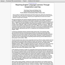 >Yahya - Reaching English Language Learners Through Cooperative Learning