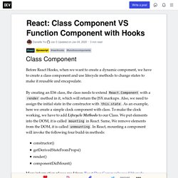 React: Class Component VS Function Component with Hooks - DEV